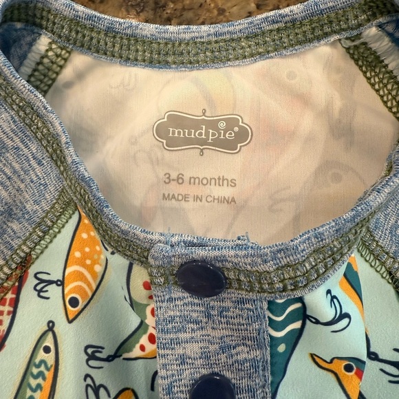 Mud Pie Baby Fishing Lure Rashguard Swim Swimsuit 3-6 Months - Picture 3 of 4